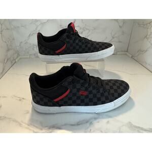 Van Seldan Black & Red Checkerboard Skateboard Shoes Size Youth 7, Pre-owned